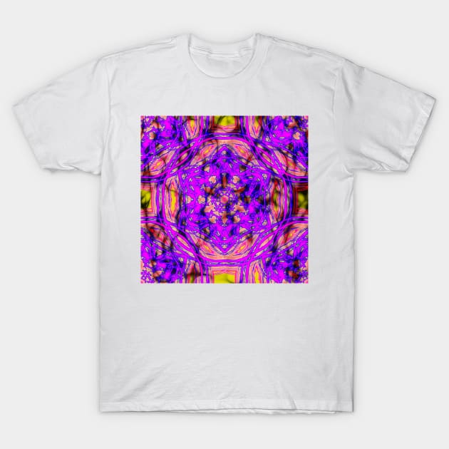 Pink kaleidoscopes in abstract landscape T-Shirt by hereswendy